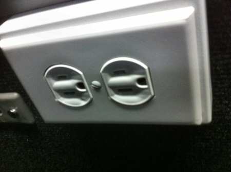 electrical power outlets in a greyhound Bus